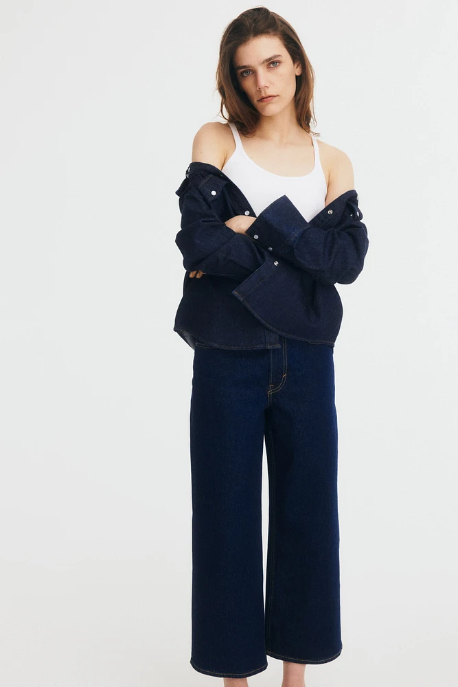 Jean court et ample Taille Haute