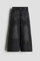 Wide-Leg Denim-Look Pants