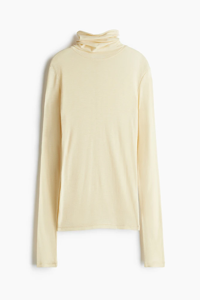 Wool Turtleneck Top