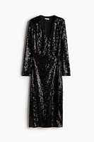 Sequined Wrap Dress