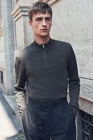 Slim Fit Half-Zip Fine-Knit Sweater