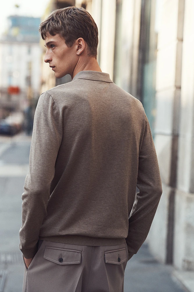 Slim Fit Fine-Knit Polo Shirt