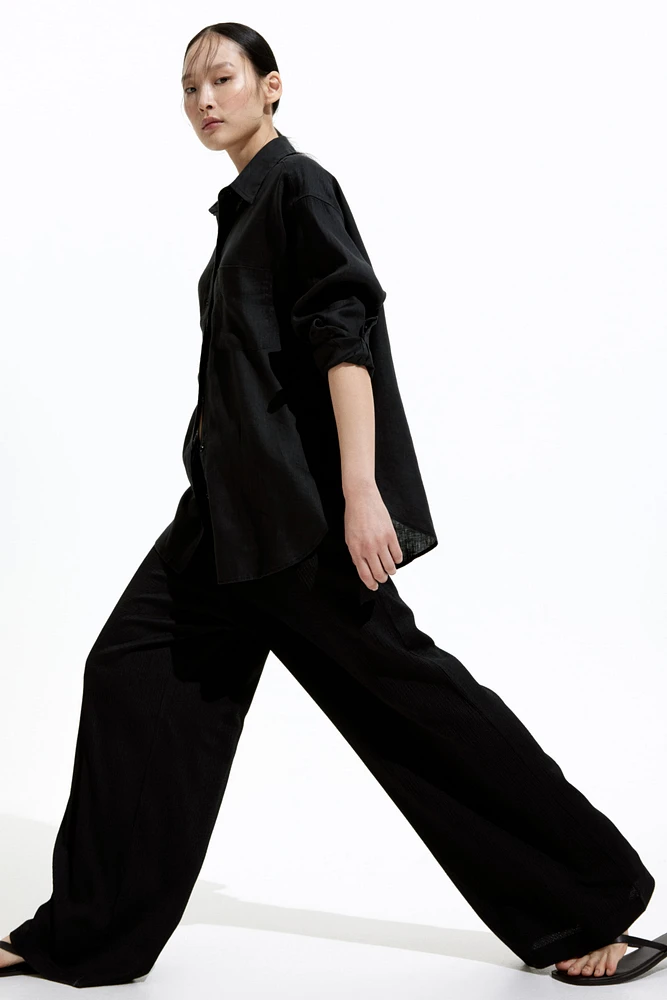 Pantalon large avec taille élastique