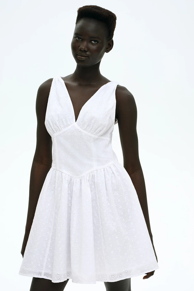 Cotton Dress with Flared Skirt