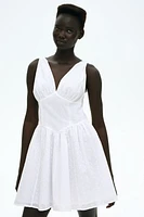 Cotton Dress with Flared Skirt
