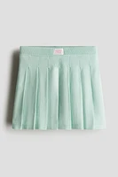 Pleated Fine-Knit Skirt