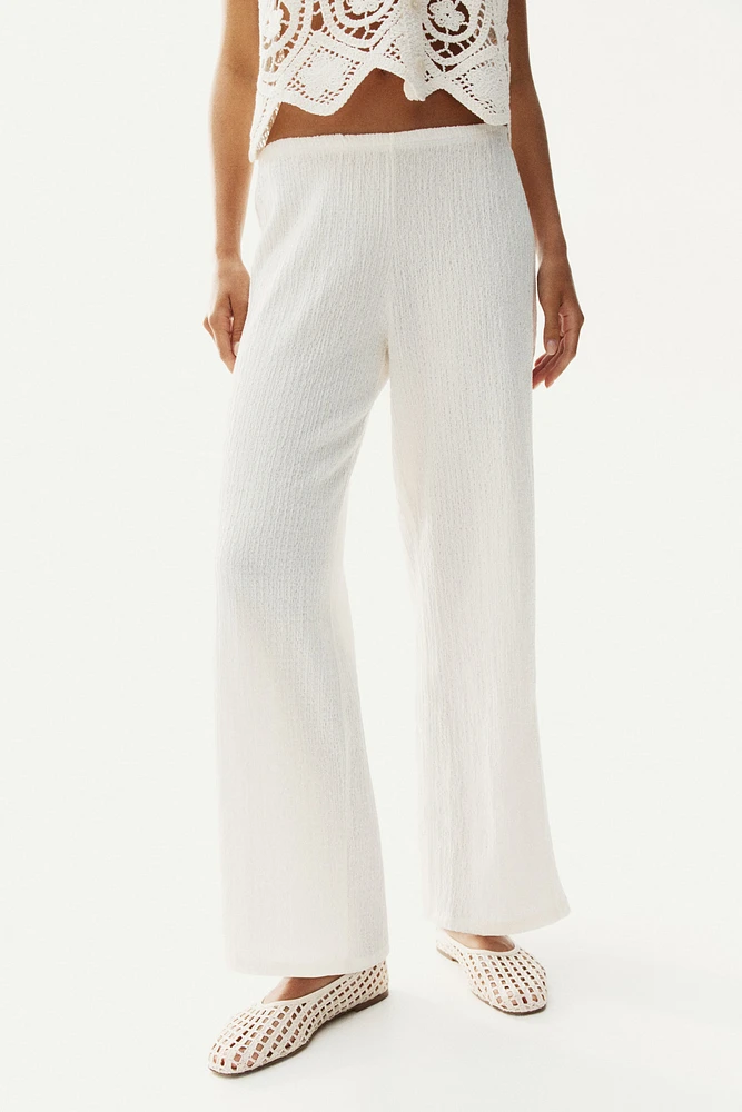 Textured Pull-On Pants