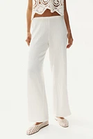 Textured Pull-On Pants