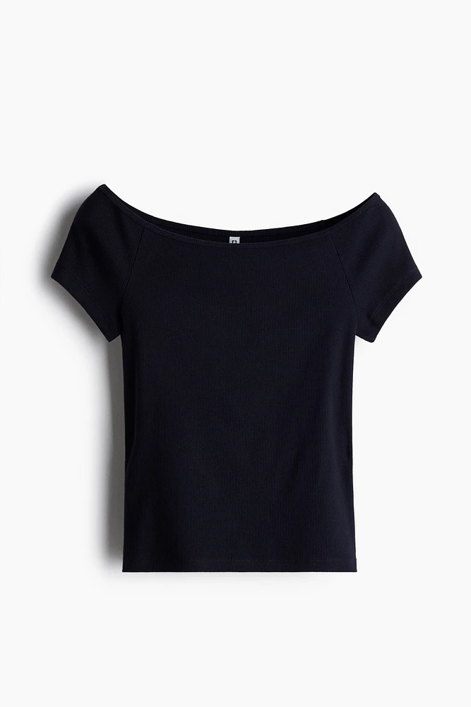 Ribbed Off-the-Shoulder Top