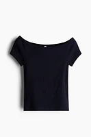 Ribbed Off-the-Shoulder Top