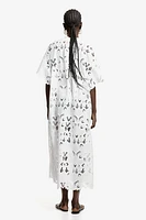 Kaftan Dress with Eyelet Embroidery