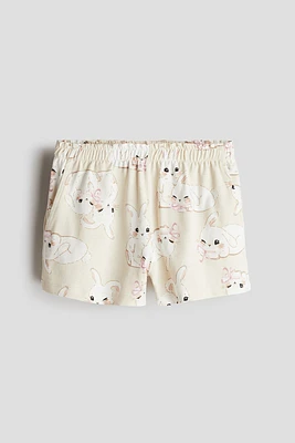 Short à taille froncée motif