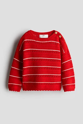 Chandail en tricot pointelle de coton