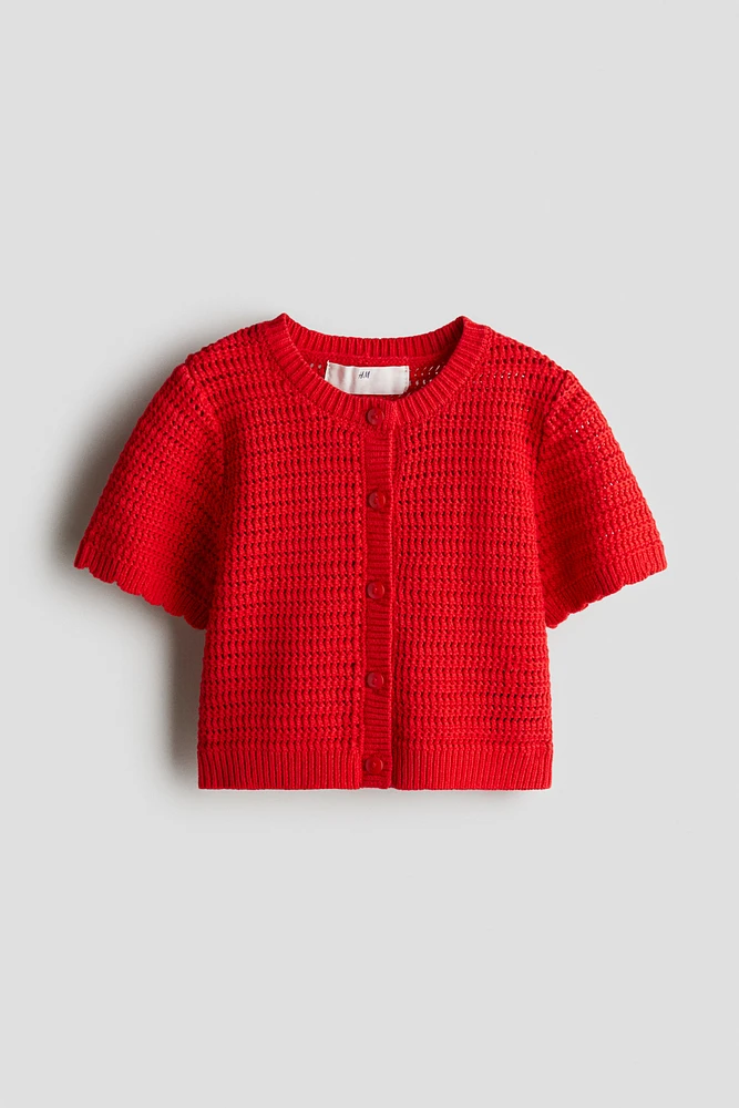 Pointelle-Knit Cardigan