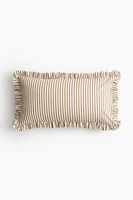 Ruffle-Trimmed Cotton Cushion Cover