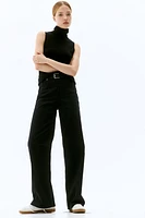 Wide-leg Twill Pants