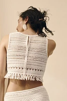 Crochet-look vest top