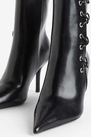 Lacing-detail Heeled Boots