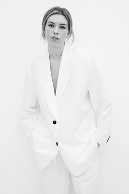 Oversized Linen-blend Blazer