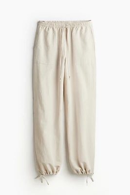 Pantalon en lin mélangé avec taille élastique