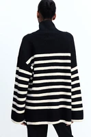 Rib-knit Half-zip Sweater