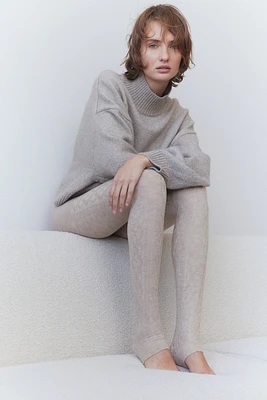 Cable-Knit Footless Tights