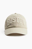 Embroidered-motif Twill Cap