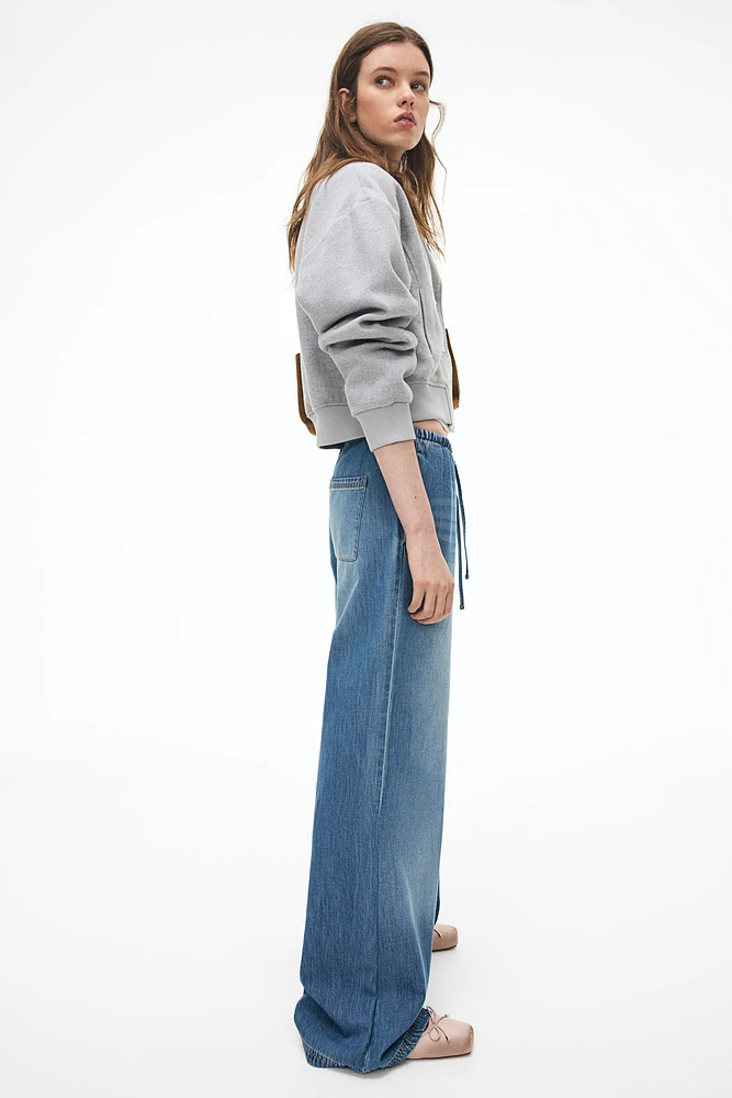 Pantalon en denim avec cordon de serrage