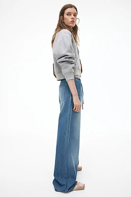 Pantalon en denim avec cordon de serrage