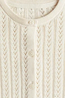 Pointelle-Knit Cotton Cardigan