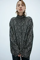 Wool-Blend Mock-Turtleneck Sweater