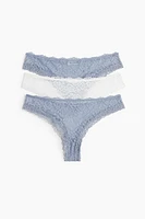 3-pack lace Brazilian briefs