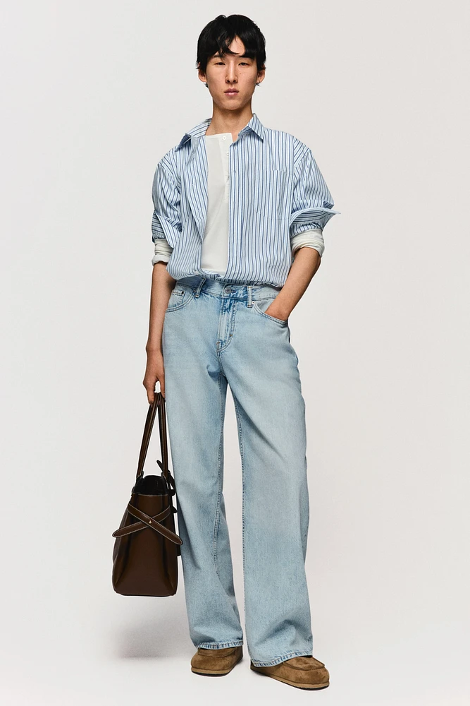 Jean droit taille basse ample