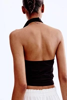 Draped Halterneck Top