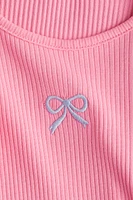 Embroidered-Motif Tank Top