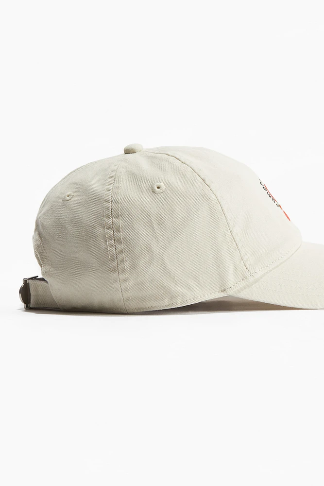 Embroidered-motif Twill Cap