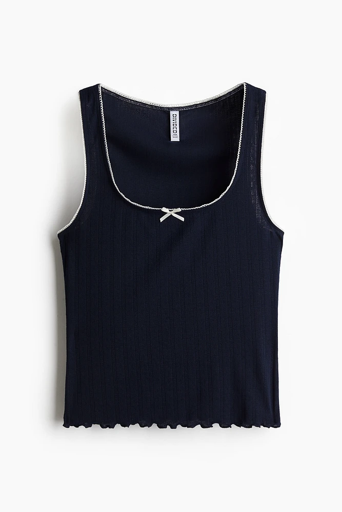 Camisole en jersey pointelle