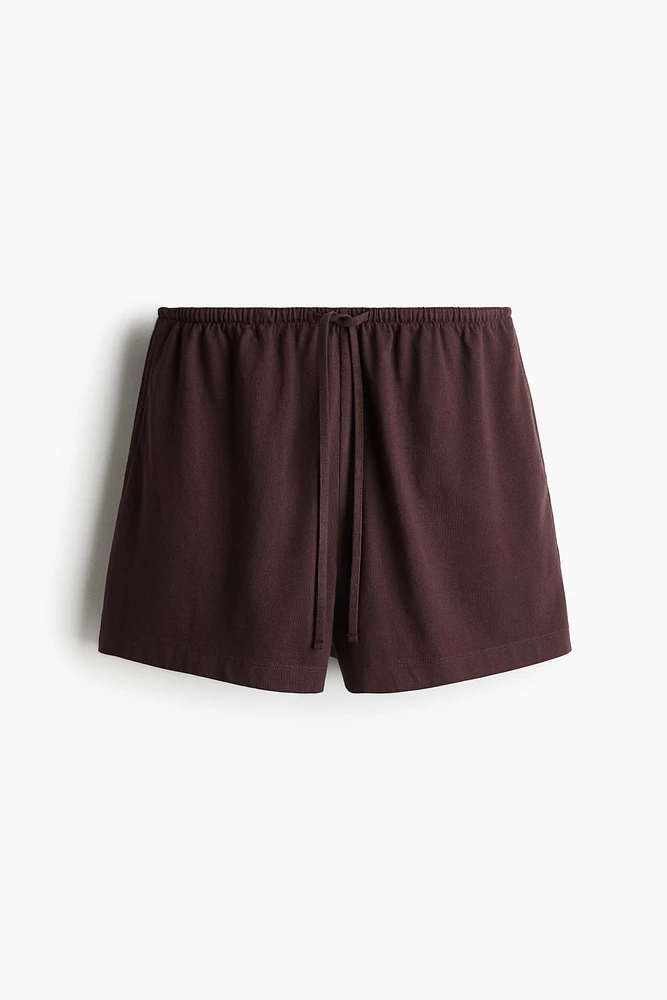 Short en coton avec cordon de serrage