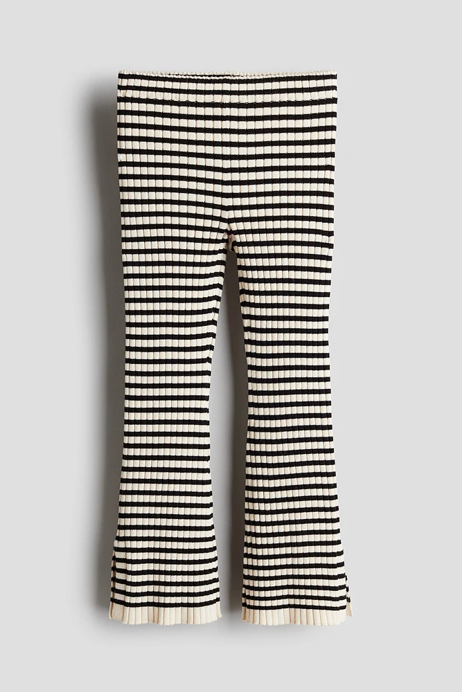 Pantalon évasé en tricot côtelé