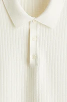 Regular Fit Textured-Knit Polo Shirt