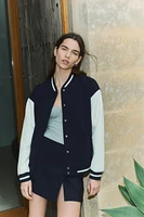Motif-Detail Baseball Jacket