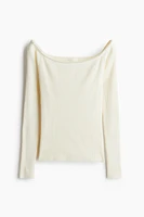 Bead-Detail Off-the-Shoulder Top