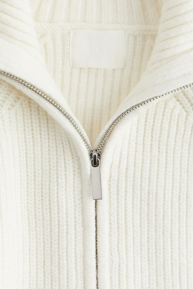 Rib-knit Half-zip Sweater