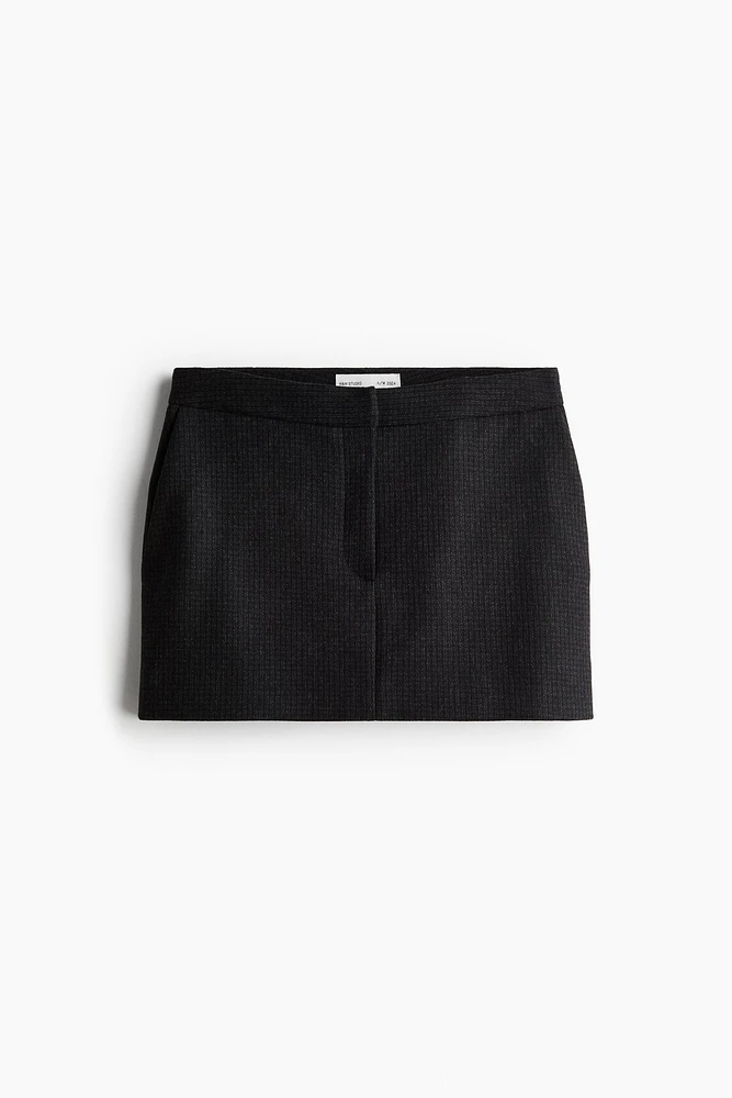 Wool-Blend Tailored Mini Skirt