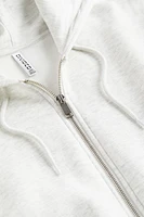 Short Hooded Sweatshirt Jacket