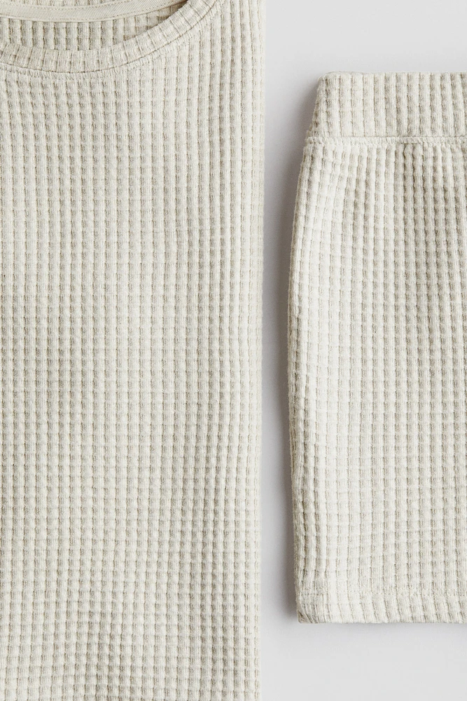2-Piece Waffled Jersey Set