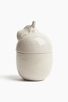 Lemon-shaped Stoneware Jar