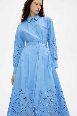 Eyelet Embroidered Shirt Dress