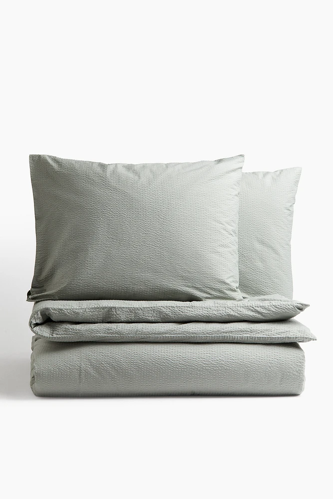 Seersucker King/Queen Duvet Cover Set