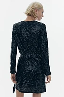 Sequined Wrap Dress